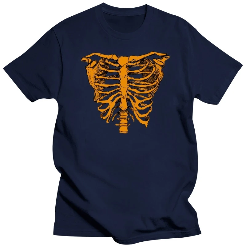 Orange Creepy Rib Cage Men's T-Shirt Quality Print New Summer Style Cotton 2017 New Arrival Fashion Sale 100 % Cotton T Shirt