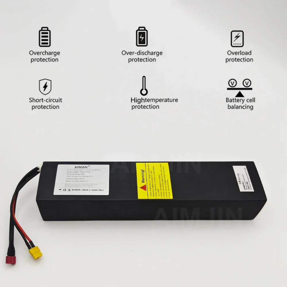 48V 14Ah/672Wh 18650 Lithium Ion 13S4P Battery Pack Suitable for Kugoo M4/M4Pro Electric Scooter Battery Built in BMS