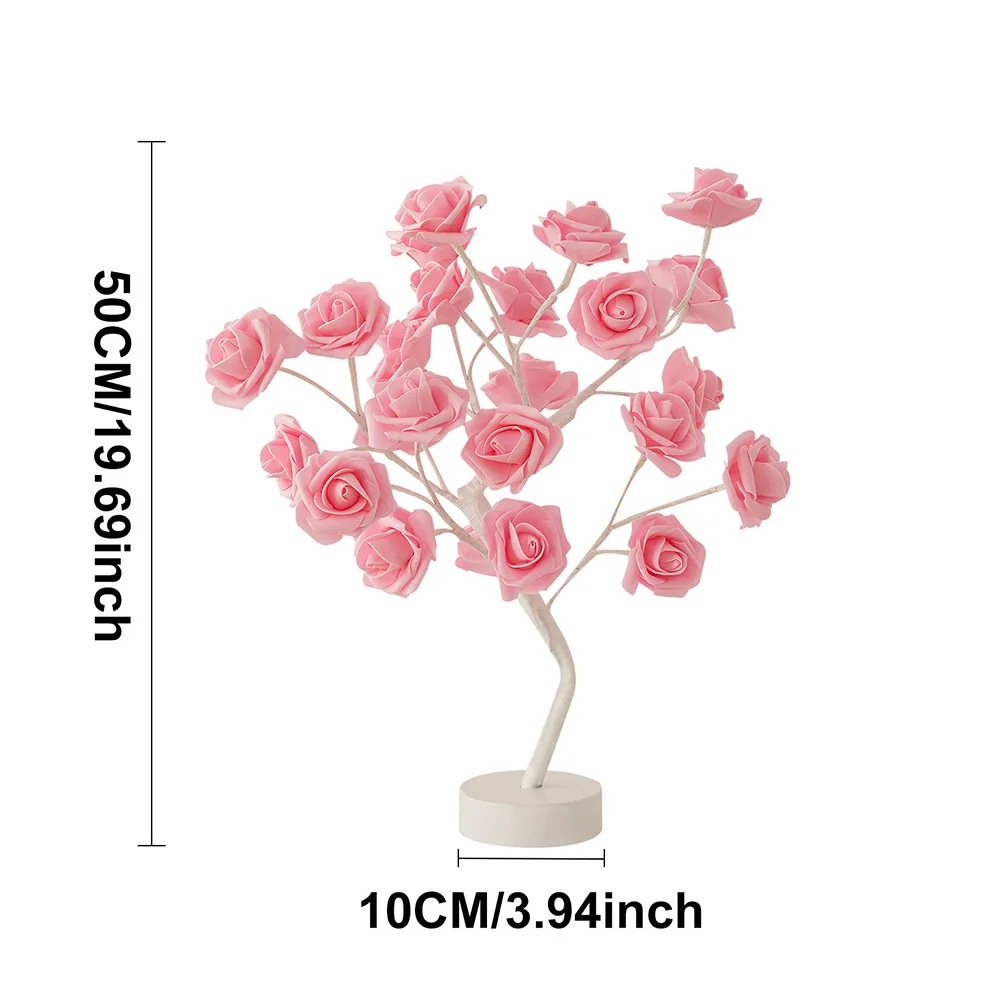 Rose Flower Tree Lights USB Battery LED Table Lamp Bonsai Tree Night Lights Garland Bedroom Decoration Christmas Lamp Home Decor