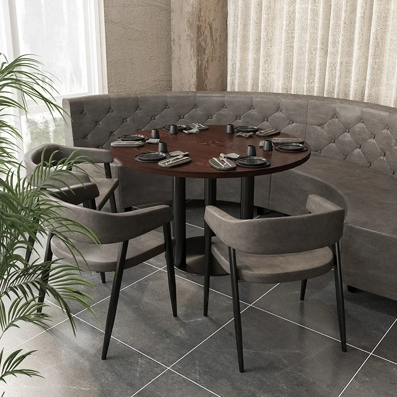 Cadeira retrô para bar, cabine de bar transparente, sofá, comida rápida, restaurante, leite, loja de chá, mesa de jantar e combinação de cadeiras