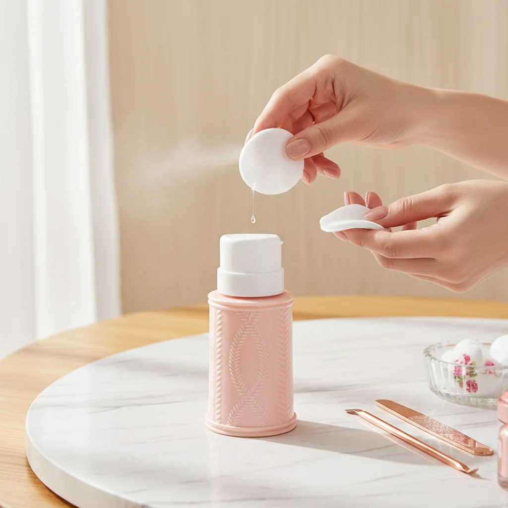 DIY Makeup Plastic Bottles Nail Polish Remover Empty Bottle With Lock Anti-Leak Refillable Portable Dispenser