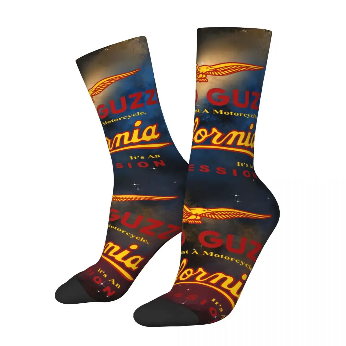 Crazy compression California 1100 Obsession Sock for Men Vintage Moto Guzzis Quality Pattern Crew Sock Casual