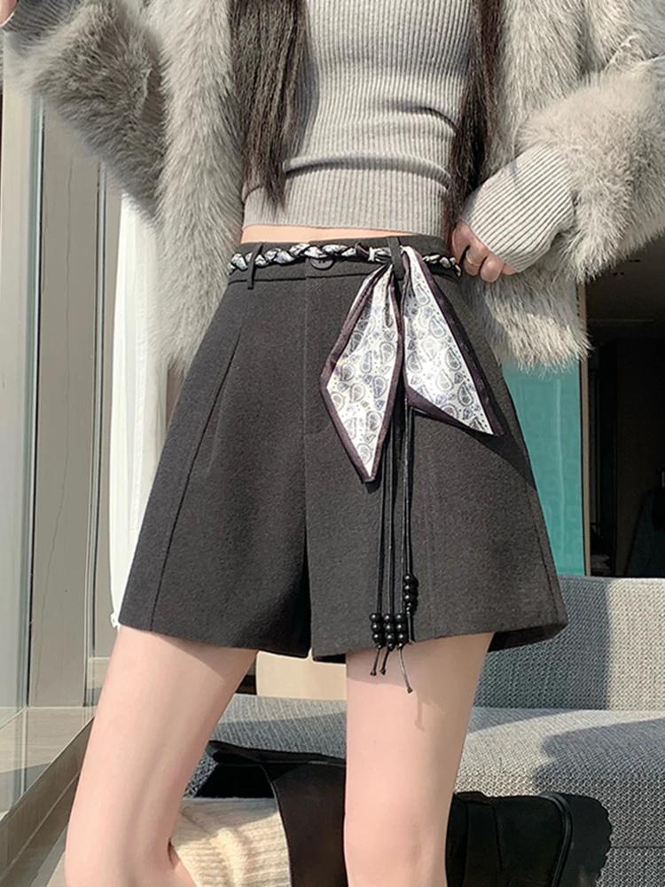 High Waist Wide Leg Woolen Casual Pants Women's Autumn Winter Faionable Versatile Bootcut Trousers Straight Leg Pants