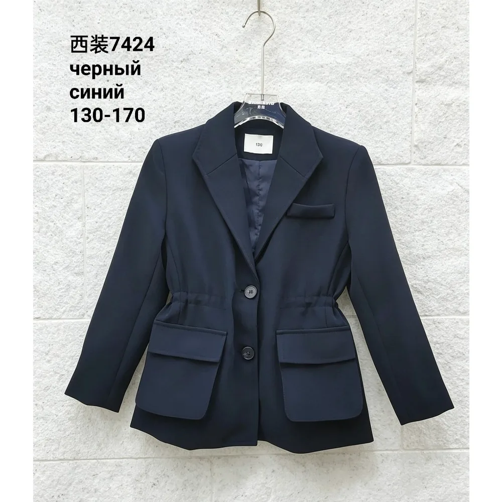 New Kids School Uniform Blazer Boys Girls Suit Jacket Children Open Front Outerwear Coat  130-170cm