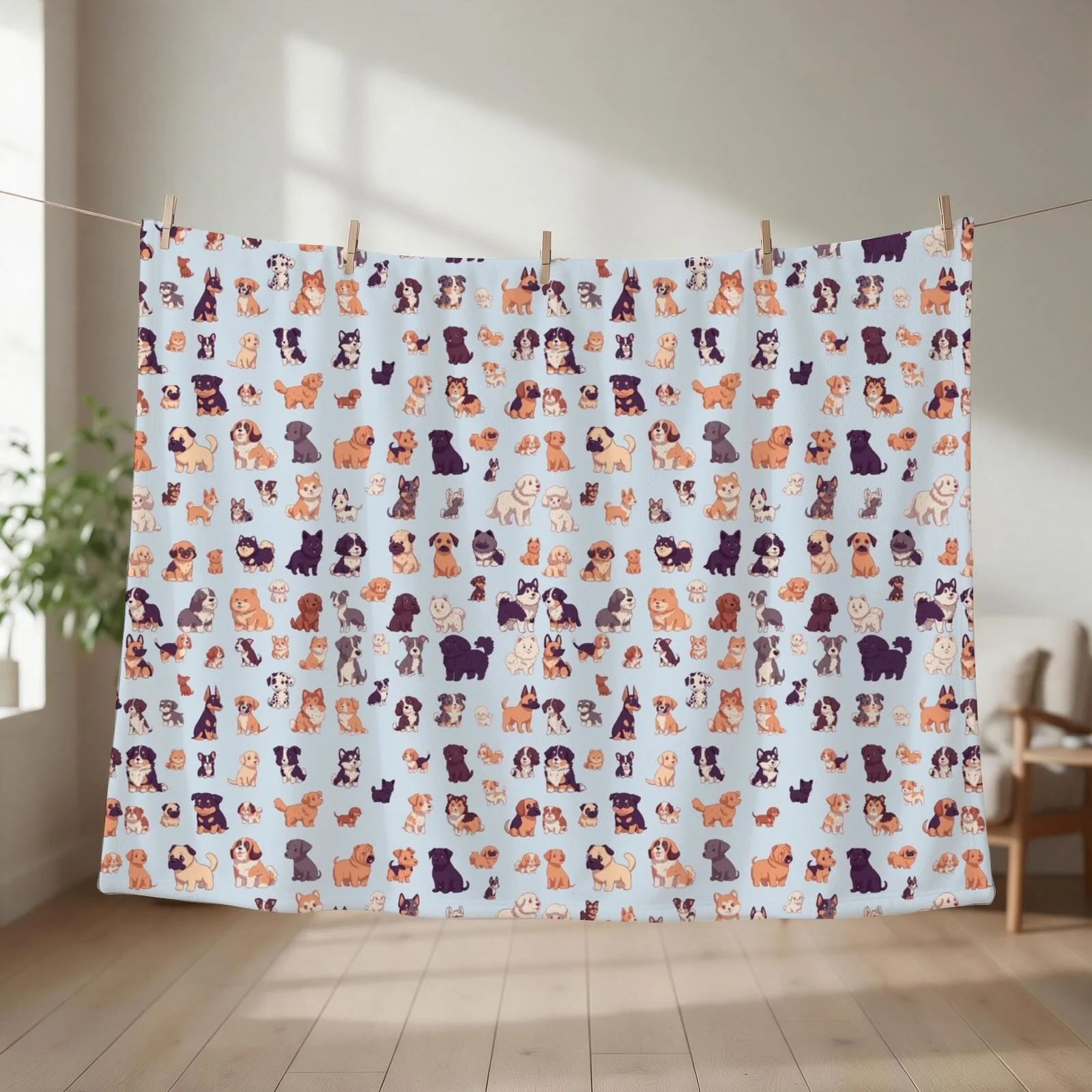*choose extra large size* Huge dogs pack 87 dog breeds Throw Blanket couch cozy soft plush fuzzy picnic outdoor blanket