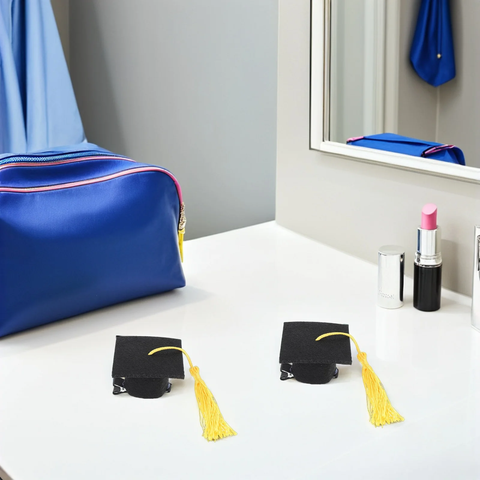 

2 шт., выпускная шляпа, заколки для волос, привлекательная докторская шляпа, декор, вечерние блики, подходящие тематические вечеринки, церемонии