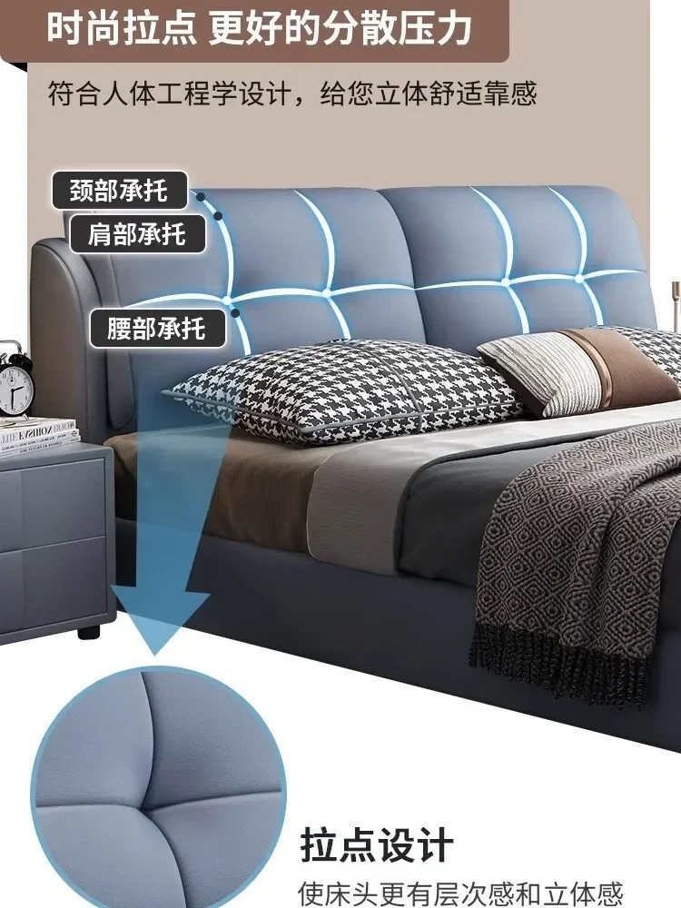 TAO Modern simple high-end atmosphere 1.8 double bed solid wood soft bag wedding bed