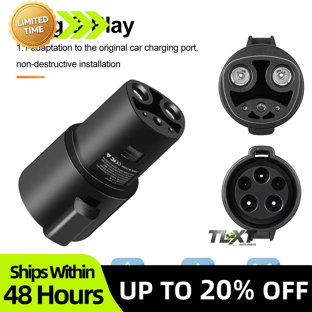 Car Charging Adapter Type1 J1772 To Tesla TS-NACS Socket For EV Electric Vehicle Model X Y 3 S Type 1 Charger 240V AC 80A IP54
