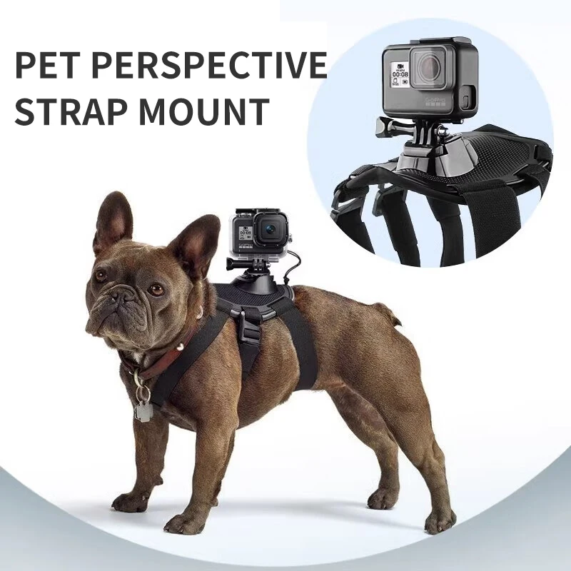 

Pet Harness Mount for Gopro Hero DJI Action Insta 360 Go3 X2 X3 Back Dual-Camera Position View Mount Pet Perspective Strap Mount