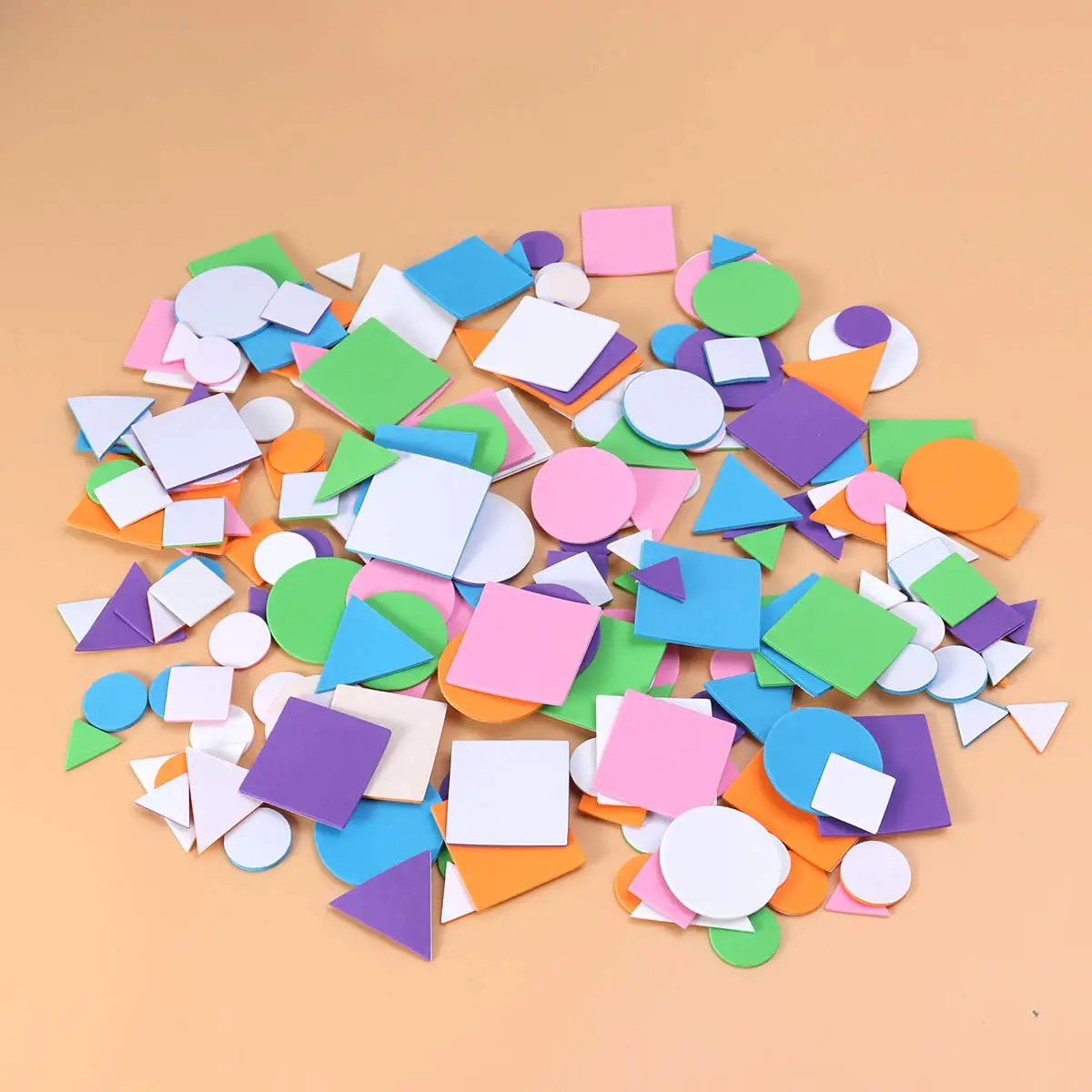 

150pc EVA Foam Stickers Self Adhesive Geometry Shapes Kids Craft Scrapbook Greeting Cards Decoration Mix Colors Sizes DIY