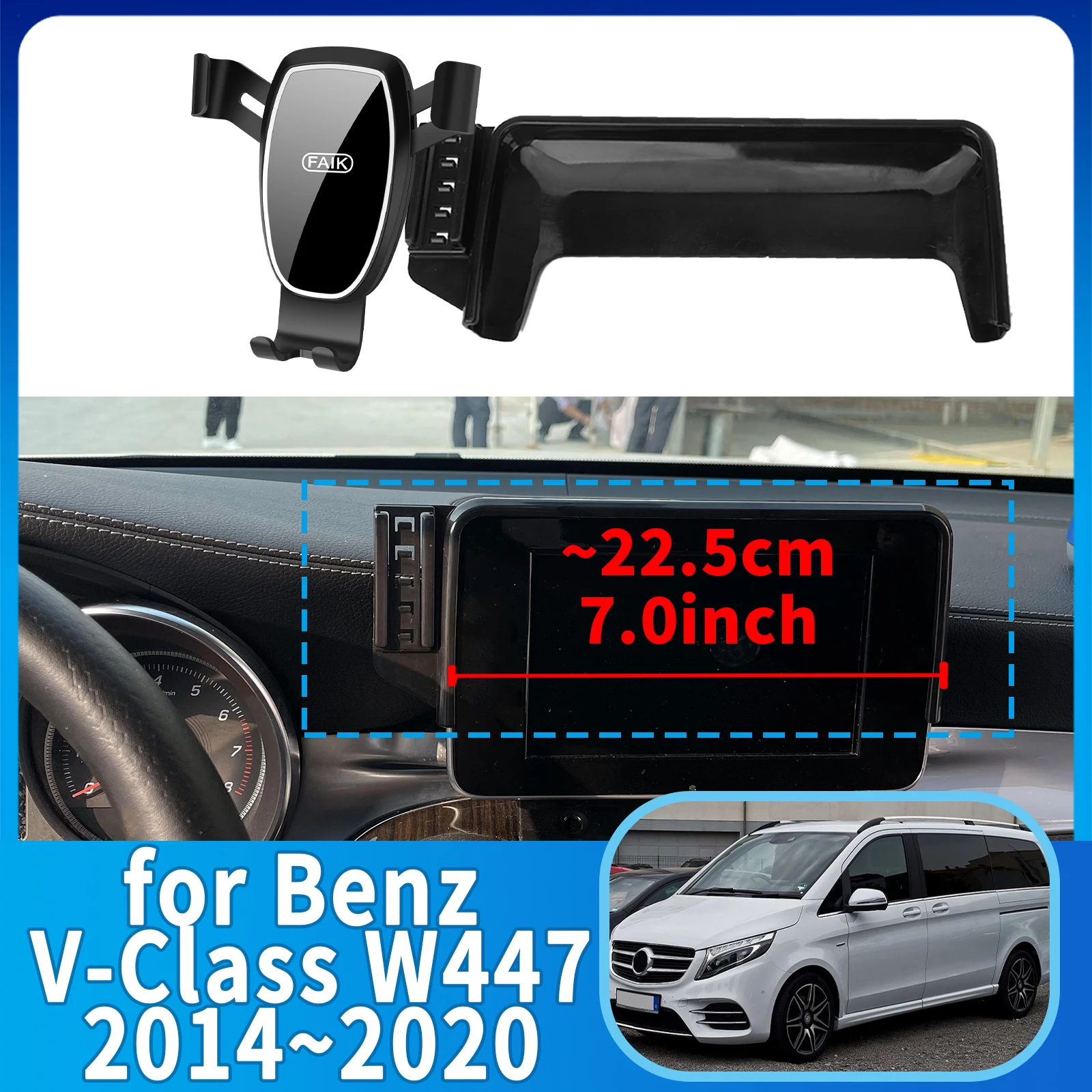 

fit for Mercedes-Benz V-Class W447 2014-2020 ​​Anti-Shake Screen Base Phone Holder Mount Stand ​​ Dedicated Car​​ accessoires