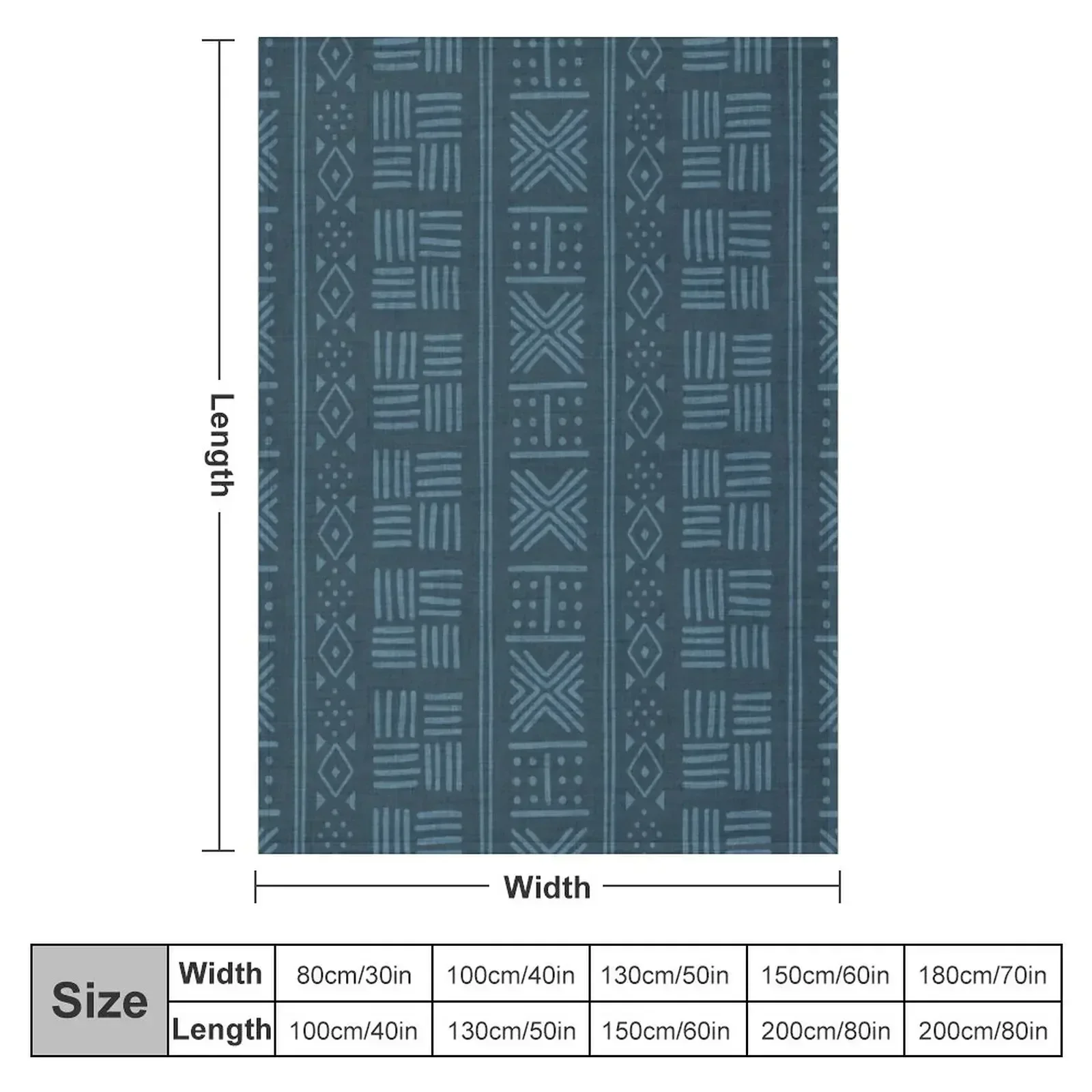 Petrol blue-green dots, lines and stripes on textured cloth - abstract geometric pattern Throw Blanket Sofa Soft Beds Blankets
