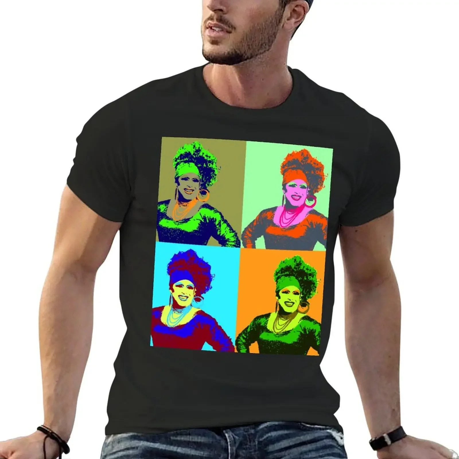 Custom Pop art portrait T-Shirt anime clothes customs t shirts men