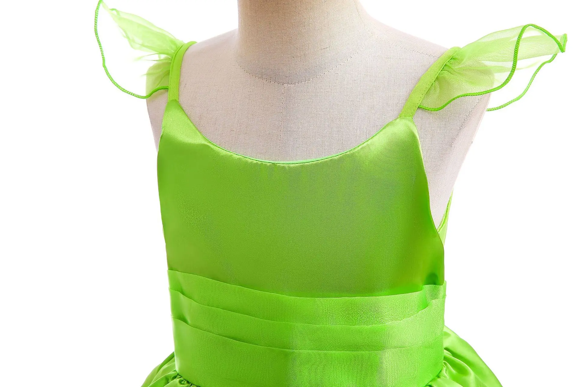 Disney Elf Photography Girls Fairy Green Costume Carnival Tinker Belle Cosplay Child Birthday Party Clothes Purim Pixie Apparel