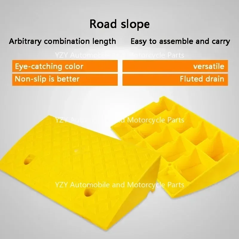 50*13*3cm Plastic PVC Road Slope Ramp Pad Portable Car Step Uphill Triangle Mat Curb Rubber