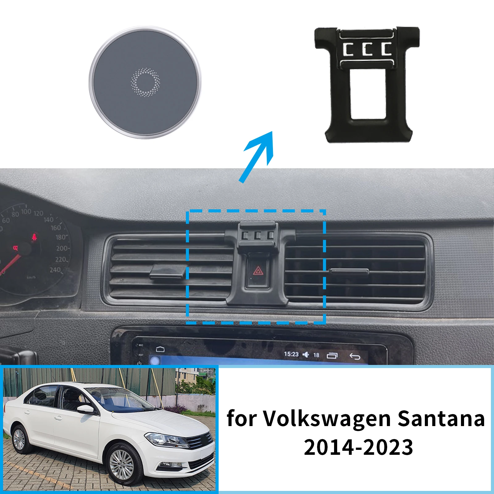 

for Volkswagen VW Santana A05 2013-2023 Screen Base Phone Holder Mount ​​ Secure Clip Car​​ accessoires