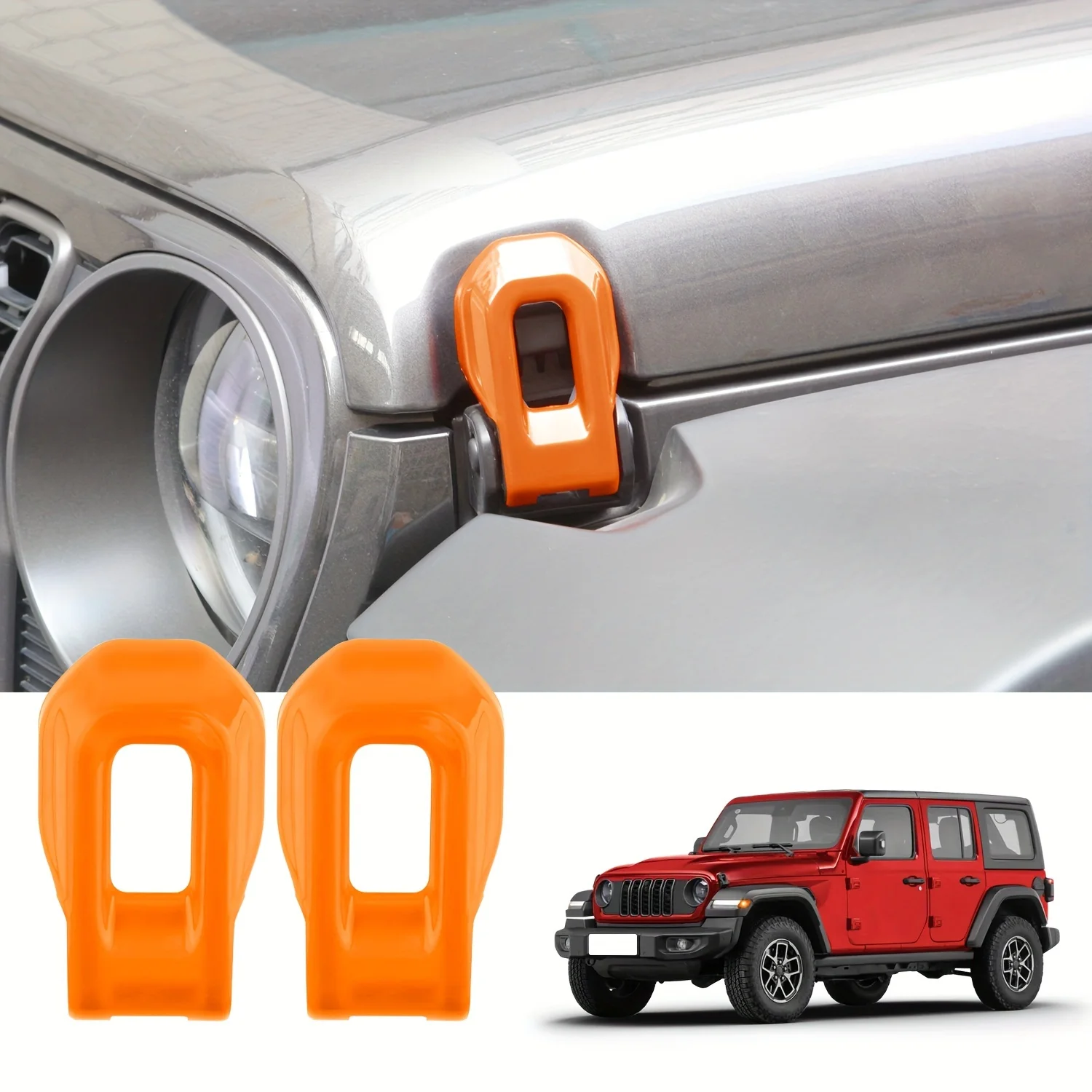 

Hood Latches Strong Engine Cover Fasteners for Secure Closure - Compatible with JEEP Wrangler JL/JLU & Gladiator JT (2018-2024)