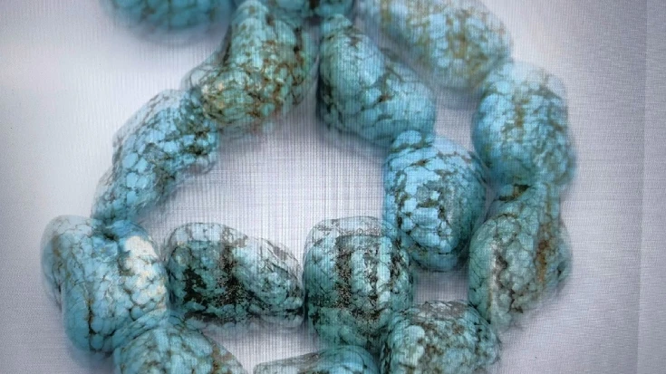 APDGG Natural Stone Freedom Blue Turquoise Nugget Loose Beads 15\