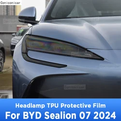 For BYD Sealion 07 EV 2024 TPU Car Exterior Headlights Anti-Scratch Protective Film Cover Headlamps Repair Accessories Sticker