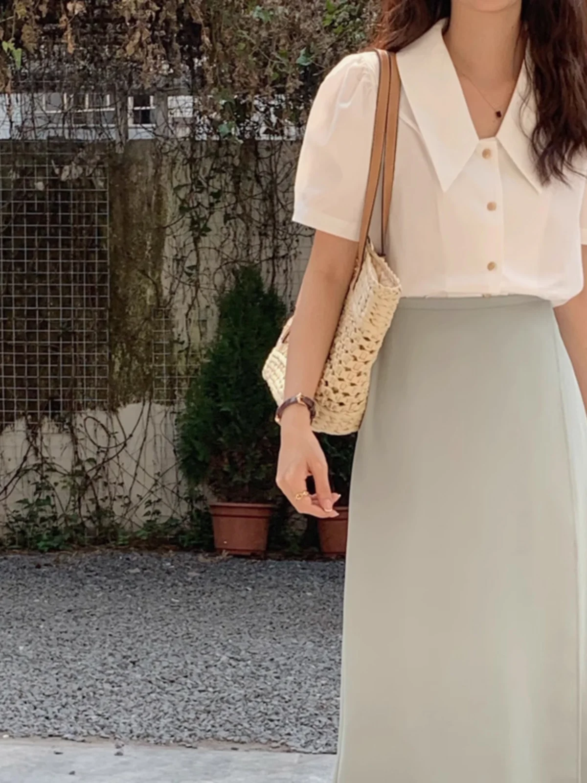 Retro Doll Collar ort Sve Loose Women's irt Bubble Sve Top Summer Faion Sensation Versatile Casual Korean Sle