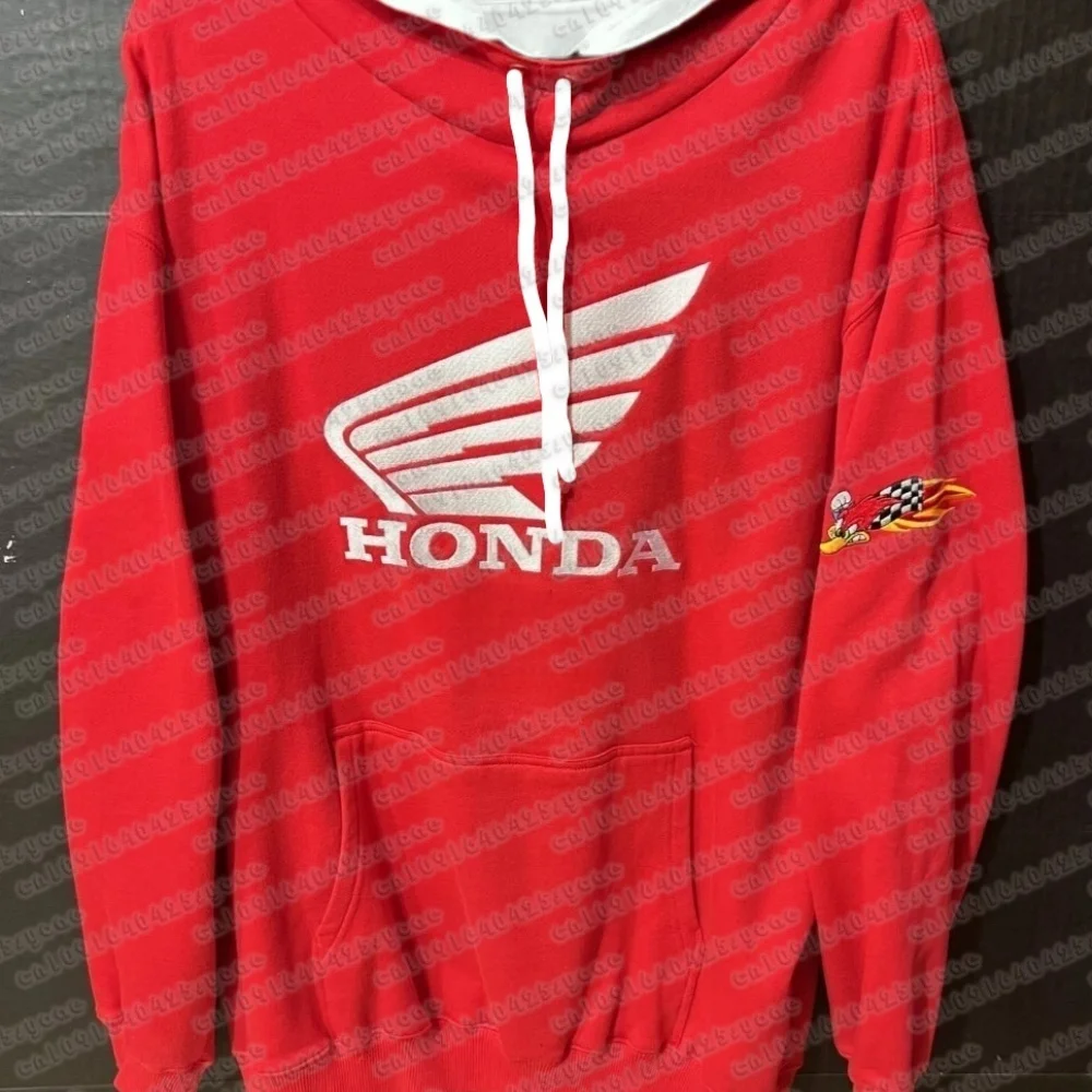 

Толстовка унисекс с принтом Honda 2025 года, осенне-зимняя мотоциклетная уличная одежда, повседневный пуловер, толстовка высокого качества, удобная толстовка
