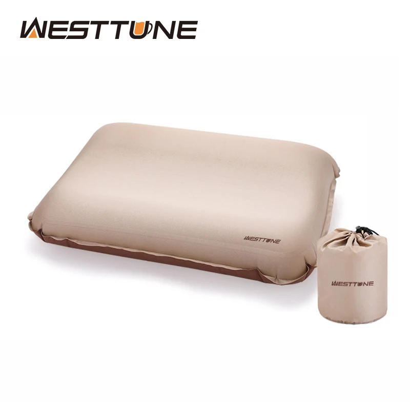 Westtune Camping Pillow Portable Self Inflating Sleeping Pillow 3D Ultralight Sponge Compact Pillow Outdoor Travel Neck Pillow