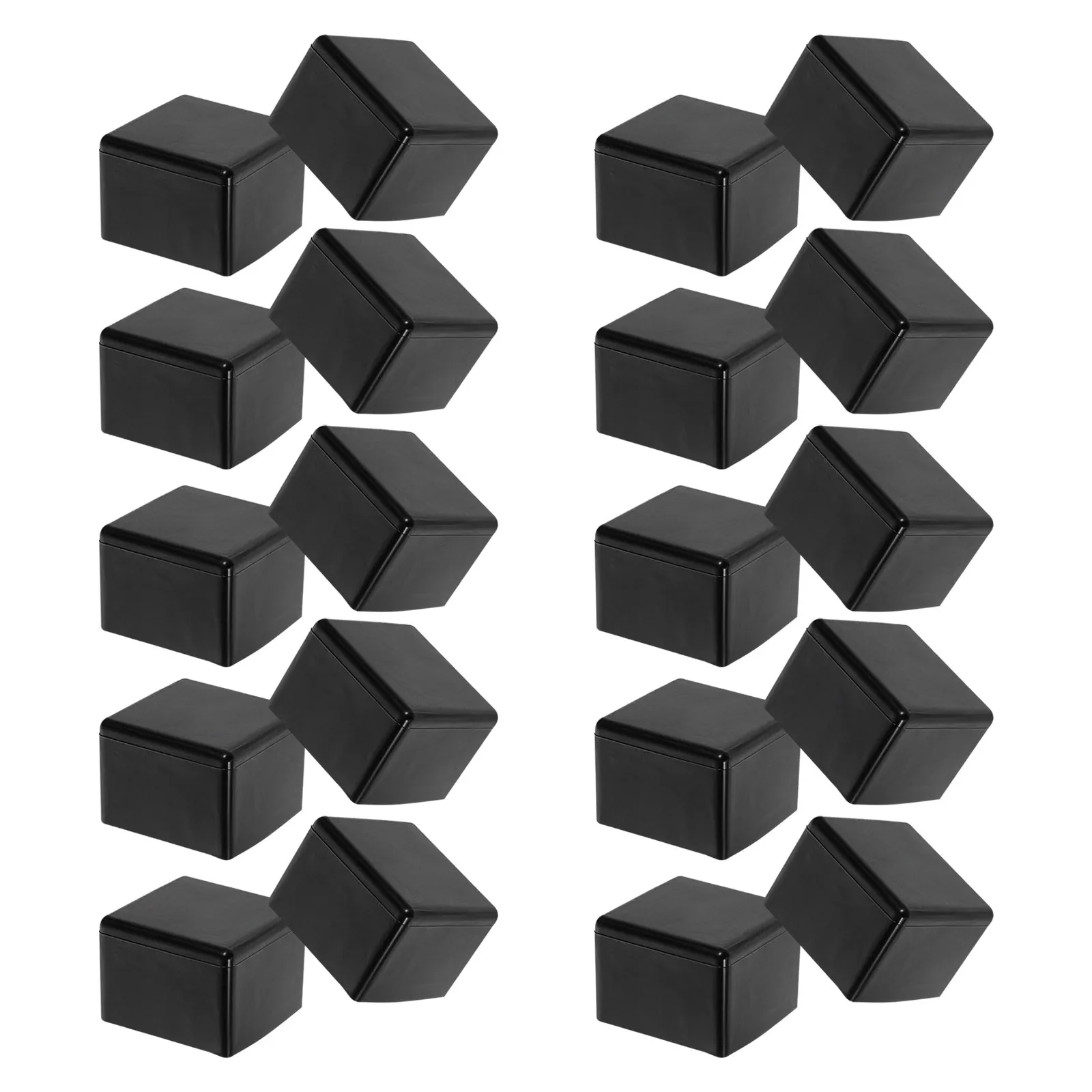 20Pcs Square Chair Leg Floor Protectors Rubber Caps Thick Anti-Slip Chair Feet Covers for Hardwood Tile Laminate Floors Black