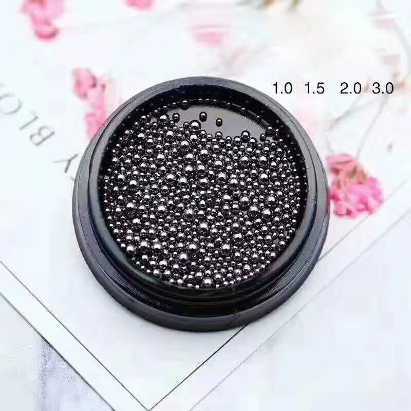 Mixed Size Nail Art Strass Metalen Kralen Kaviaar Kralen Legering Nail Art Mini Ronde Kralen Ornamenten Diy Nail Art Decoratie Tools