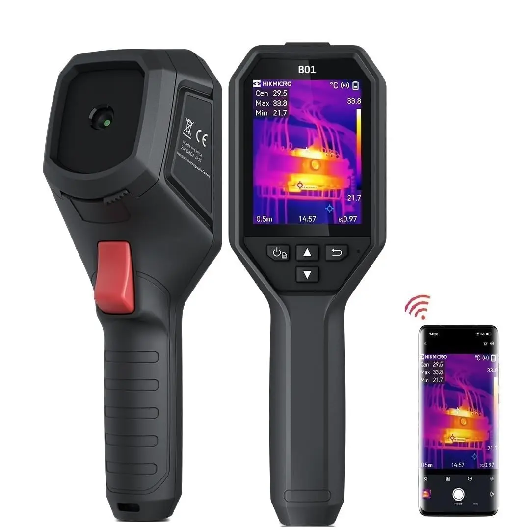 Thermal Camera 256 x 192 IR Resolution, Thermal Imaging Camera with WiFi, 3.2" LCD Screen, 25Hz Refresh Rate, Handh