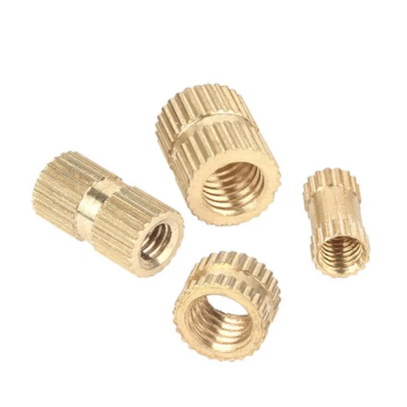 5-100Pcs Brass Knurled Insert Nuts M1-M10 Injection Molding Embedded Thread Copper Inlaid Fastener Nuts