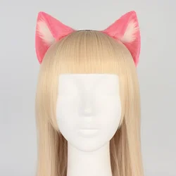 Kawaii Pink White Cat Ear Headwear Fur Lolita JK Cosplay Costume Headdress Animal Party Prop Girl Pet Headband Cosplay Accessory