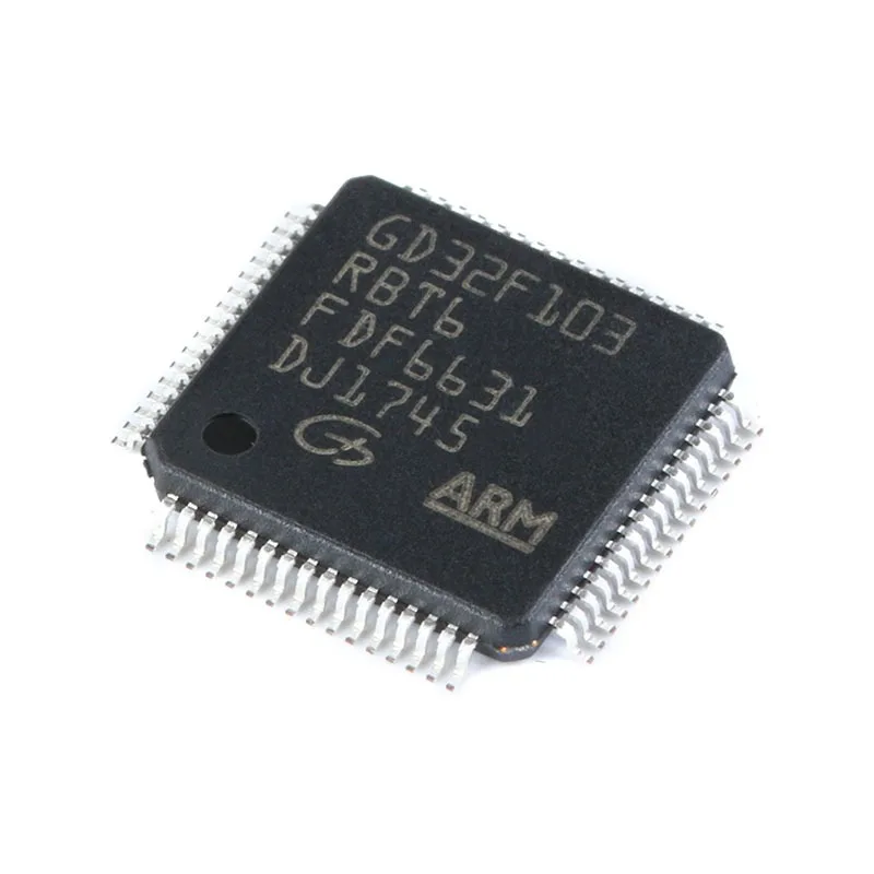 Original Authentic GD32F103RBT6 LQFP-64 Cortex-M3 32-bit 108MHz 128K Flash MCU IC for Hardware Designer BOM Buyer Industrial Dev