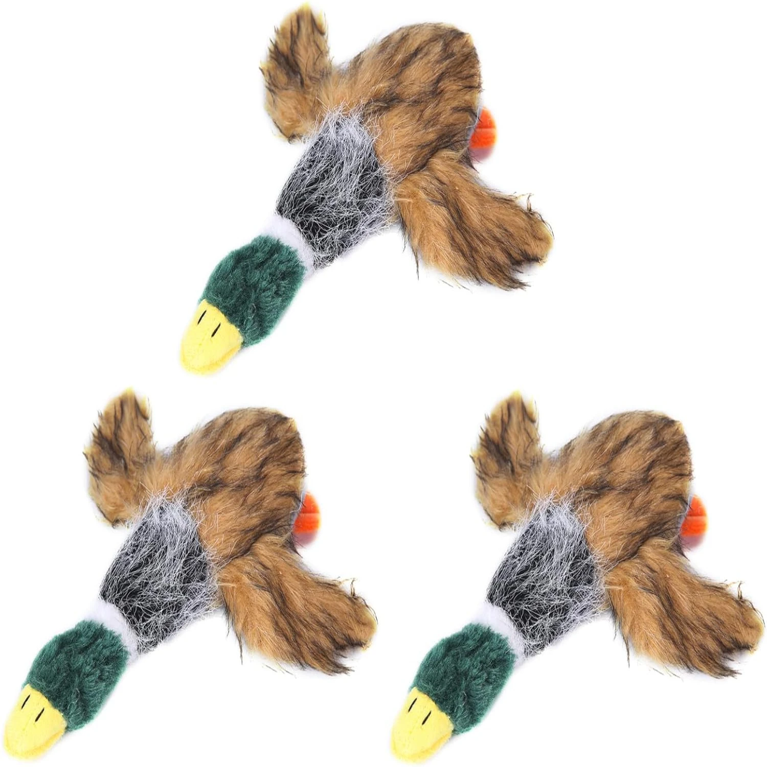 Interactive, Durable, Soft Mallard Duck Dog Toy Set for Small to Medium Dogs - Fun, Engaging, Entertaining 3-Piece Set for Hours