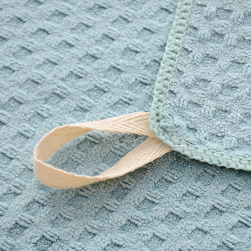 Waffle-Weave Small Towel with Embroidered Hook Quick-Drying Highly Absorbent Hand Towel Design Also Suitable As Baby Drool Bib