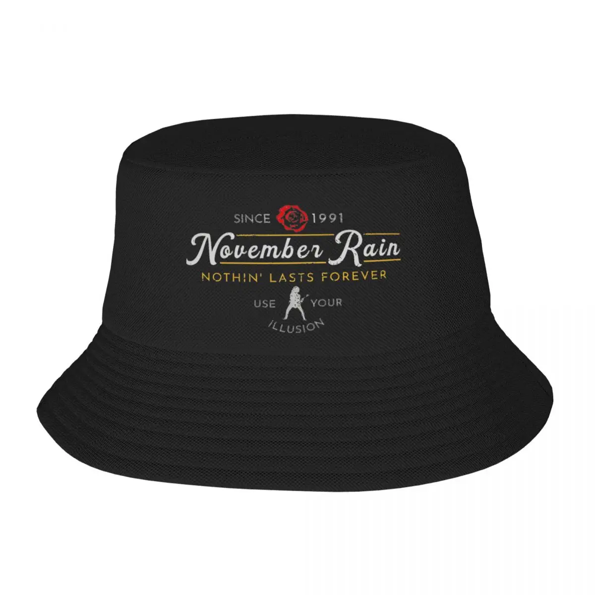 Guns N Roses November Rain GnR Bucket Hat for Women Men Summer Travel Punk GNR Field Hat for Outdoor Fishing Cap Ispoti Hat