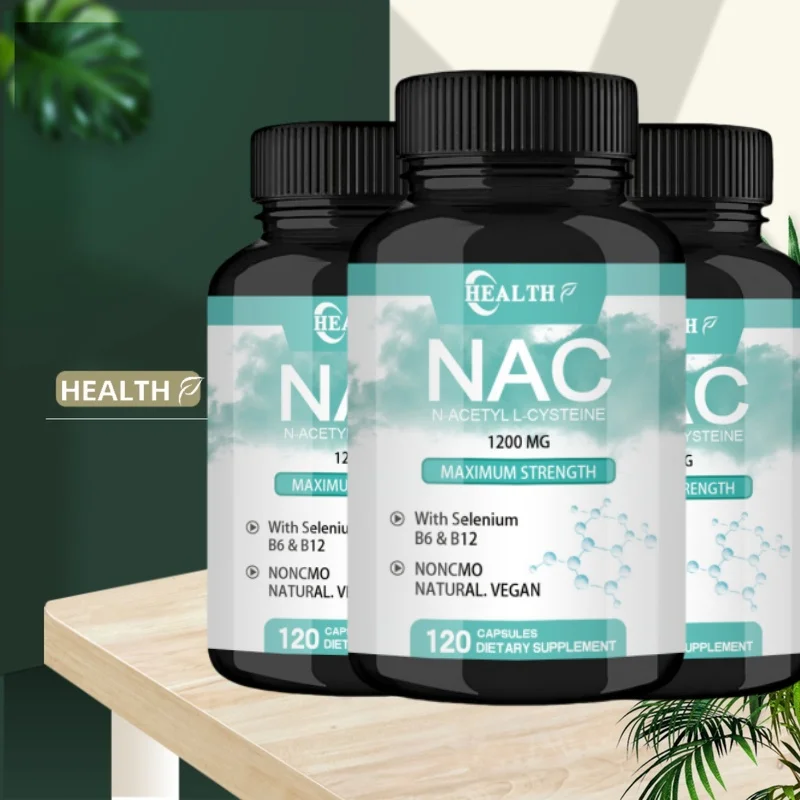 HEALTH NAC Supplement N-Acetyl Cysteine Capsules 1200mg Maximum Strength L-Glutathione Potent Antioxidant Support Skin Health