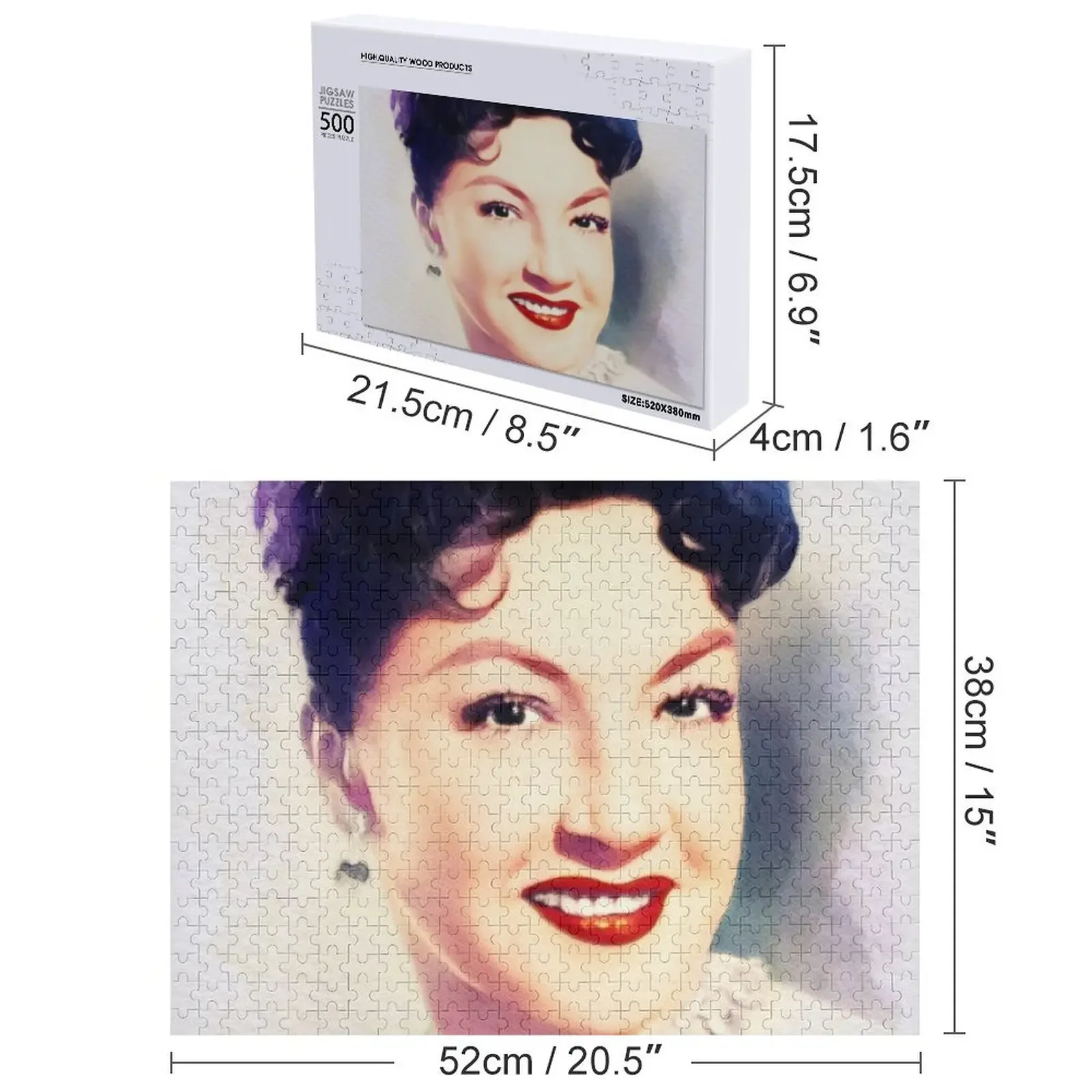 Ethel Merman, Movie Legend Jigsaw Puzzle Adult Wooden Personalised Jigsaw Custom Wooden Gift Puzzle