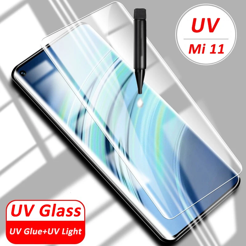 

3D УФ закаленное стекло для Xiaomi Mi 11 10 12 12X 12S Note10 Lite Civi CC9 Pro Ultra 10S Mix4 защита для экрана защитное стекло