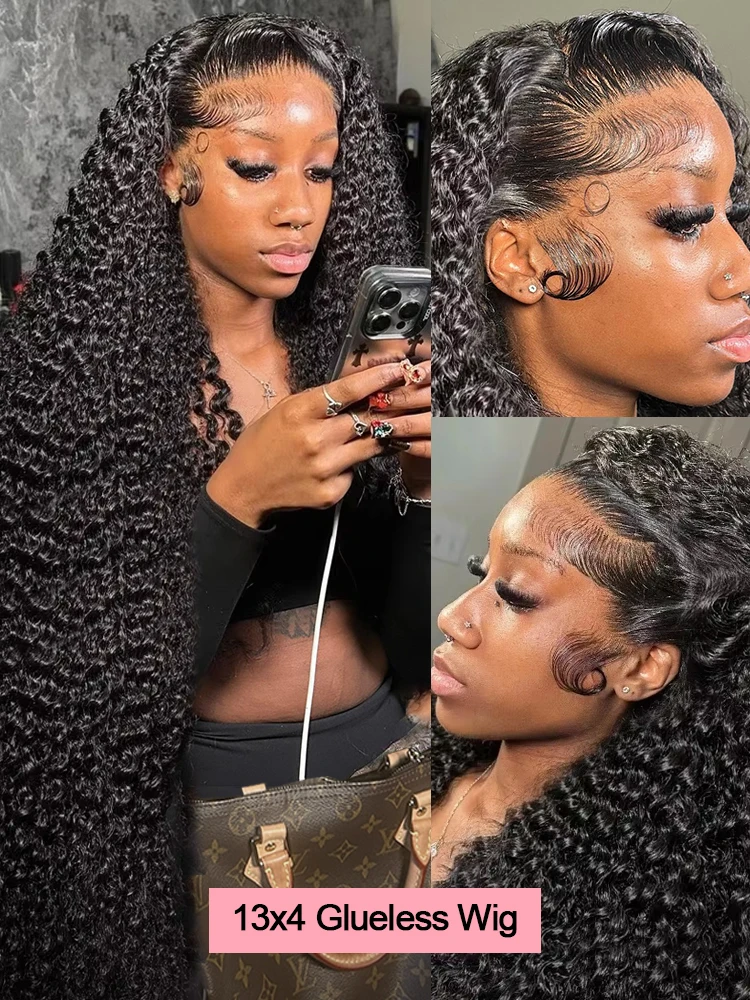 40 46 بوصة شعر بشري بدون صمغ موجة عميقة الباروكات 13x4 13x6 HD الدانتيل شعر مستعار أمامي 7x5 جاهز لارتداء الباروكات ارتداء والذهاب شعر مستعار مجعد للنساء #3