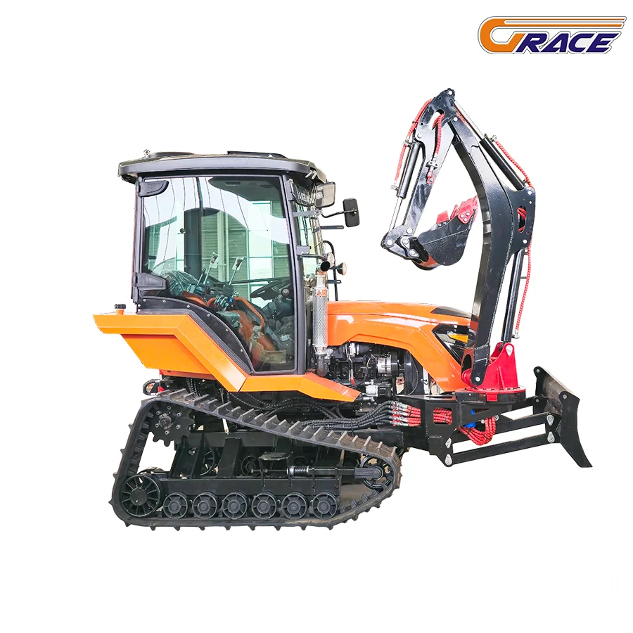 سعر خصم المصنع بيع صغير 60HP 80HP 100HP محراث طاقة الديزل المزارعين آلة الزراعة الزراعية جرار زاحف #3