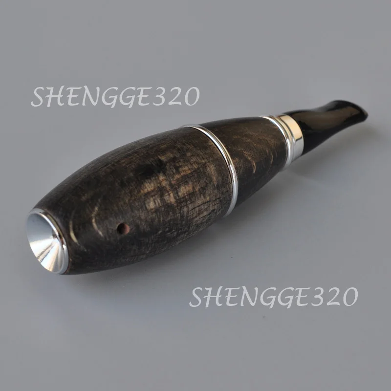 أنبوب تبغ خشبي من خشب الزان على شكل طوربيد، محمول للاستخدام في الهواء الطلق