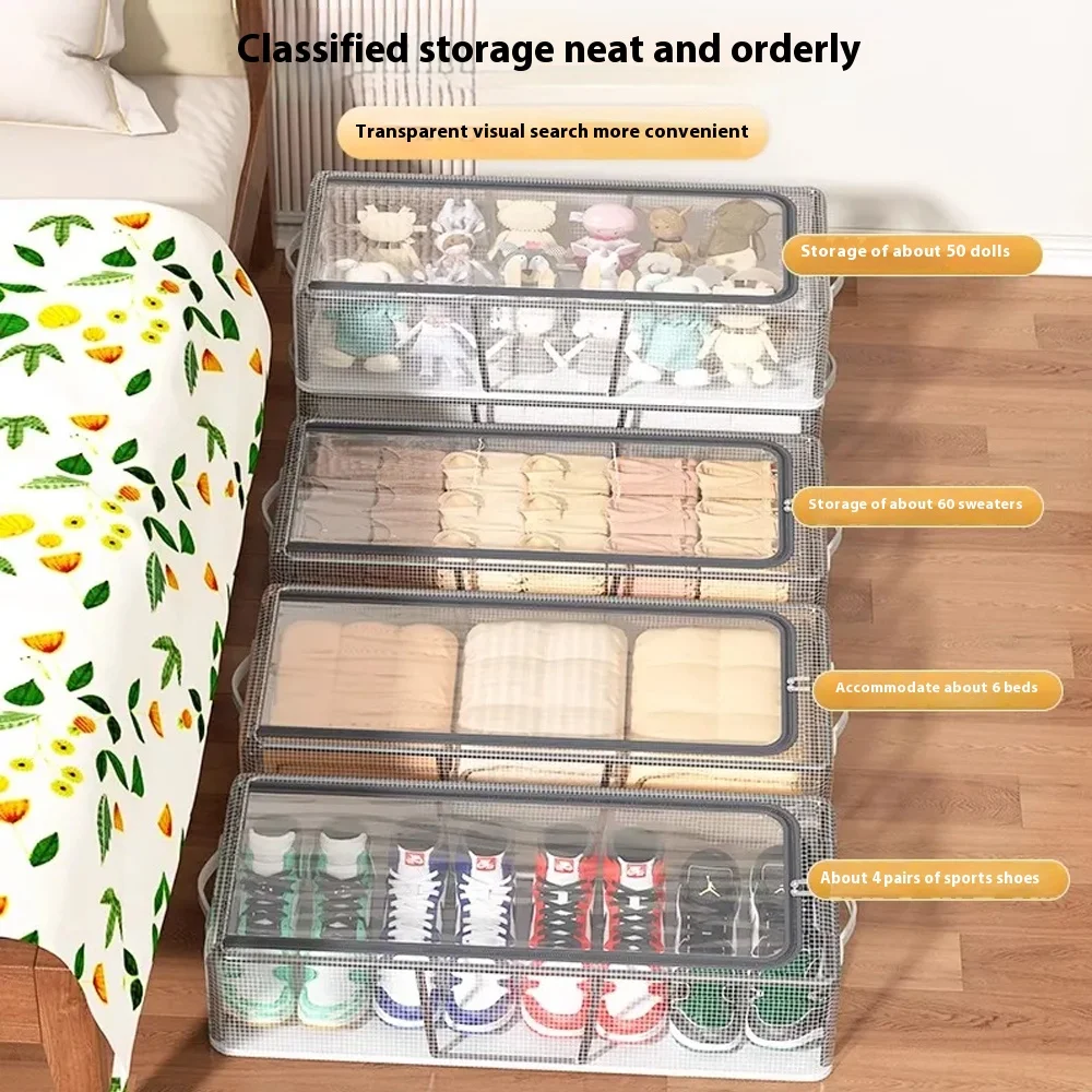 Foldable Shoe rack Sealed and dustproof Transparent visible Shoe  storage Boxes for bedroom Clothes organizer Space Saving