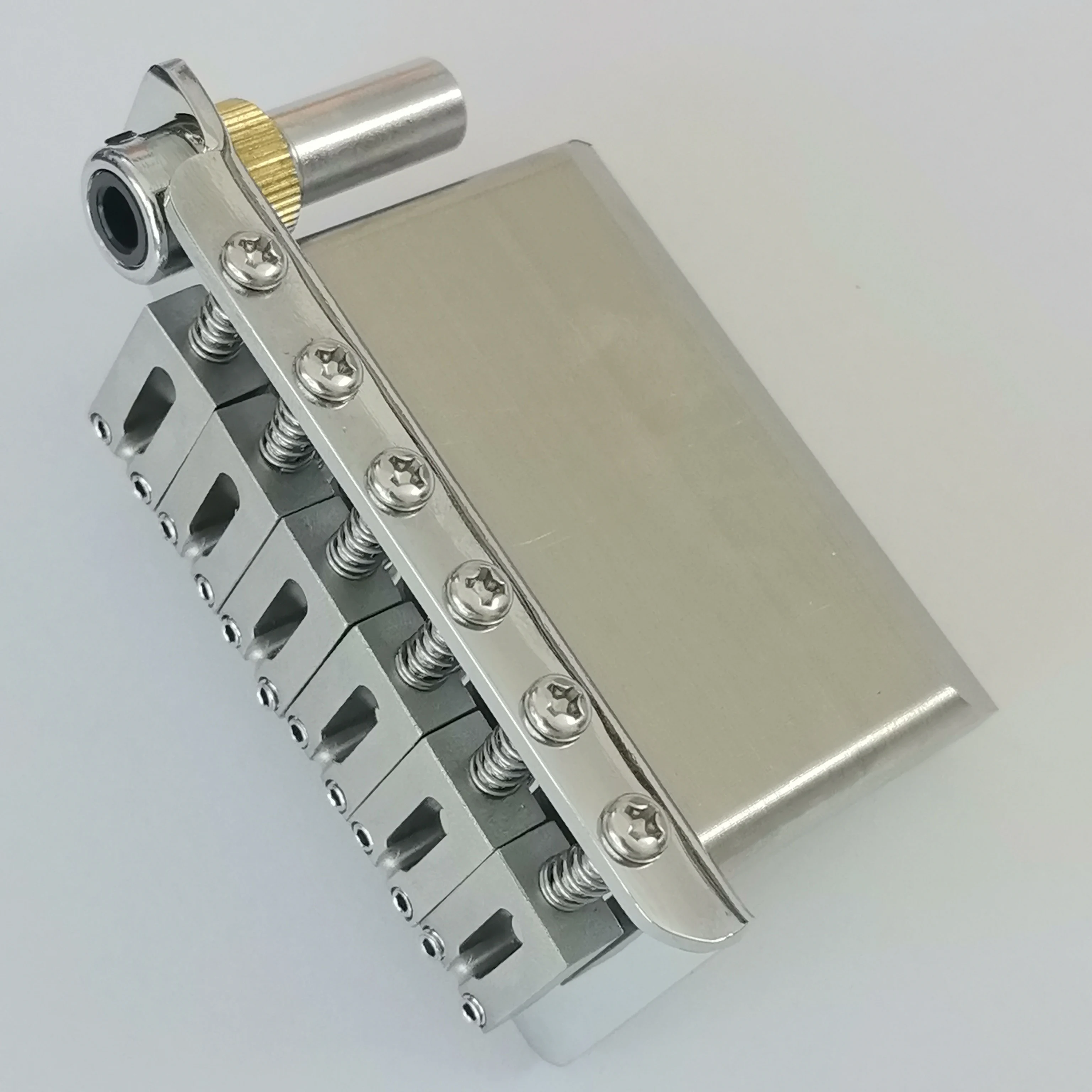 Stainless Steel Block Stainless Steel Saddles 6-Point Bridge Tremolo 52.5mm Guitar Bridge Chrome