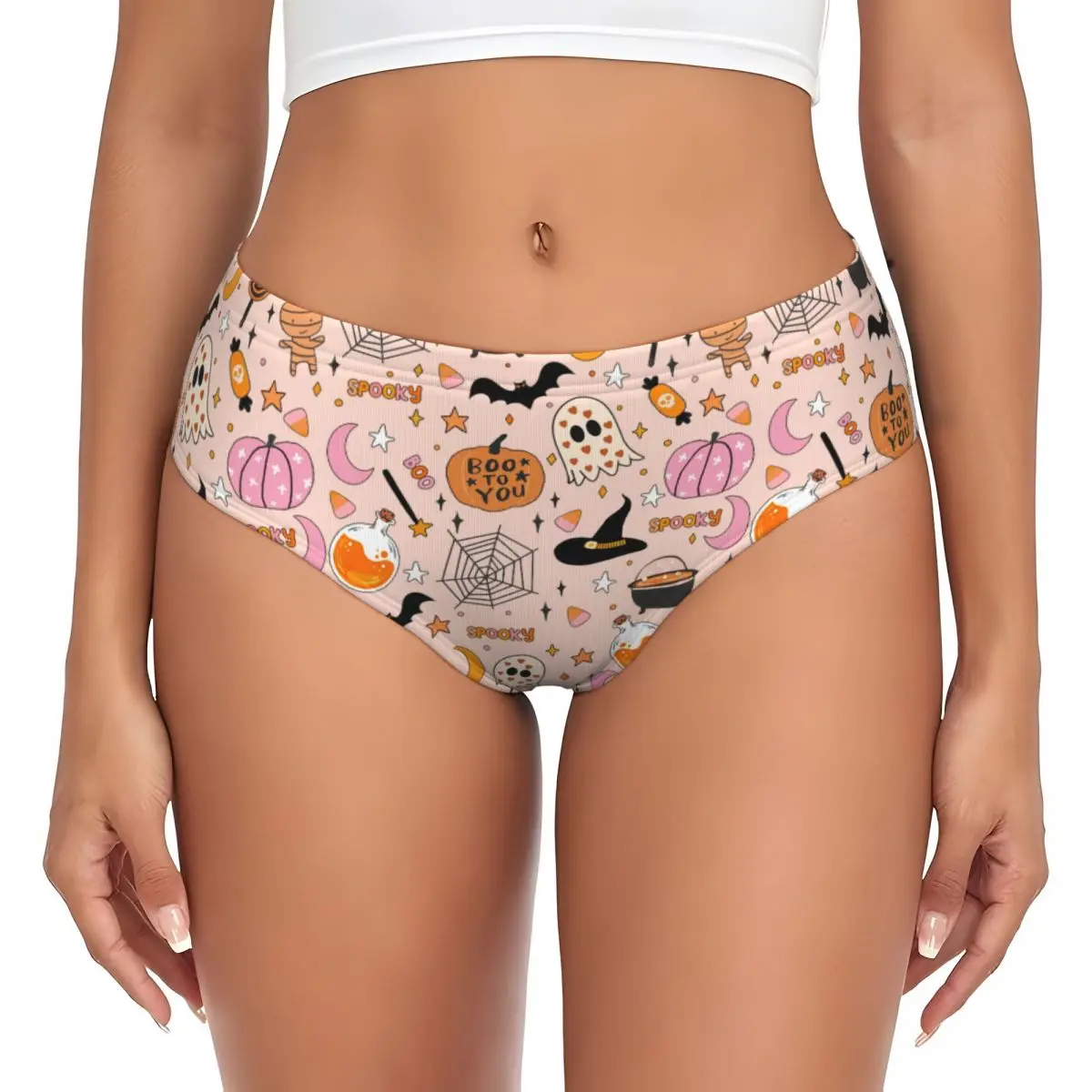 

Custom Halloween Wallpaper Brief Panties Women's Breathable Underwear