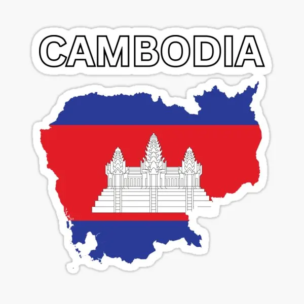 

Cambodia flag Waterproof Sticker Decal Laptop Wall Window Car Bumper Stickers Accessories Decals