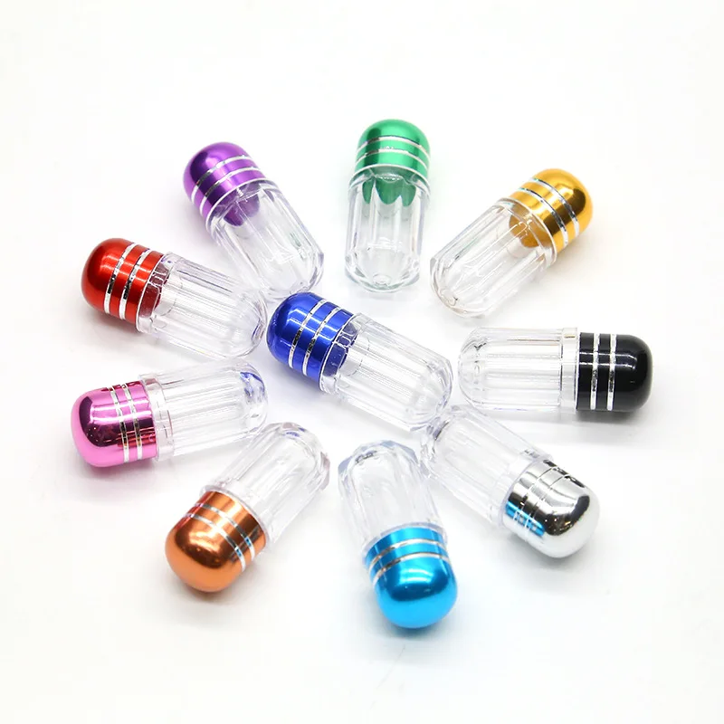 100pcs/set Clear Plastic Capsule Bottle Made of Acrylic Material Octagonal Aluminum Cap Single Pack Plastic Shell Wholesale