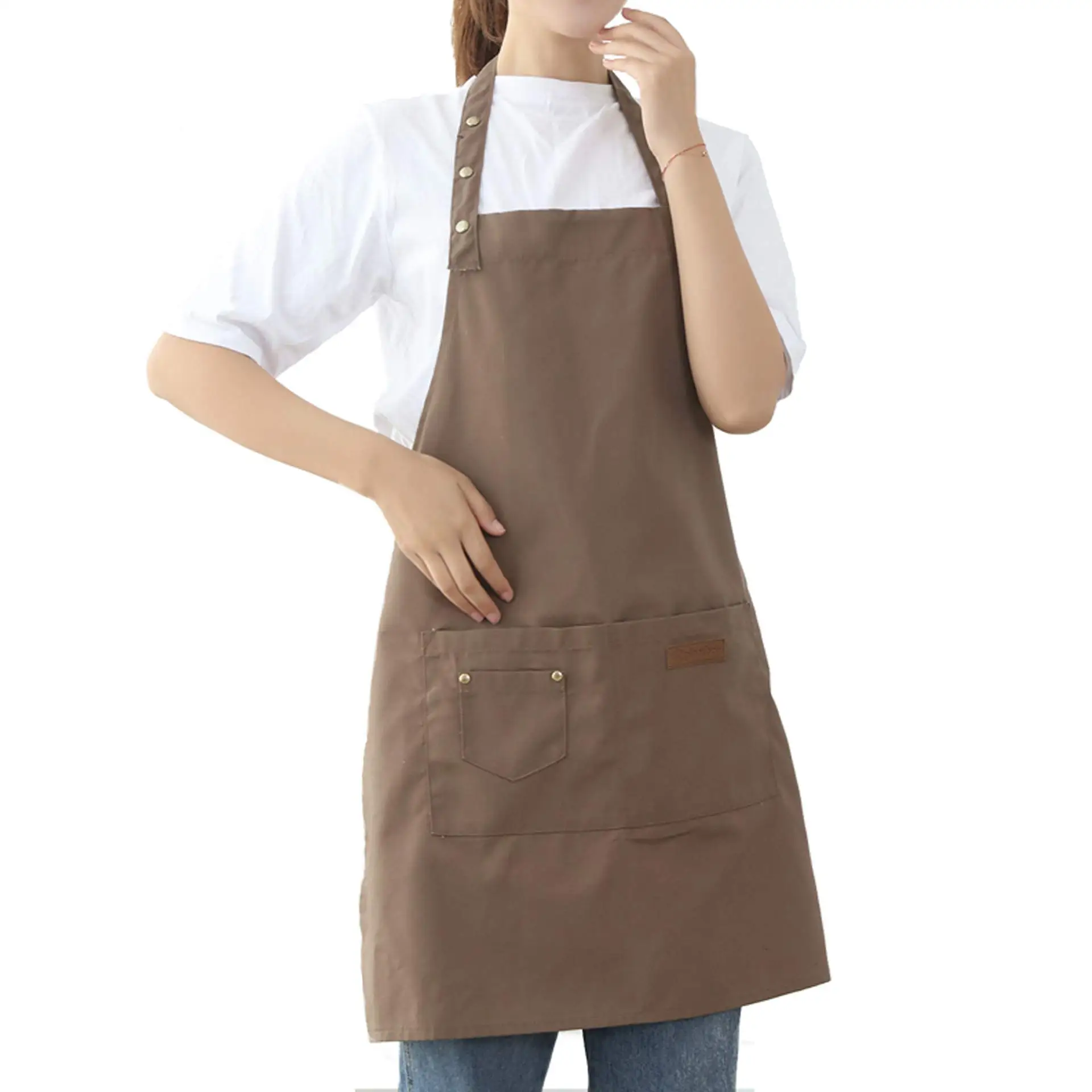 

Aprons Kitchen for Women Men BBQ Chef Cooking Artist Water Drop Resistant Canvas Adjustable Kitchen Apron with Pockets