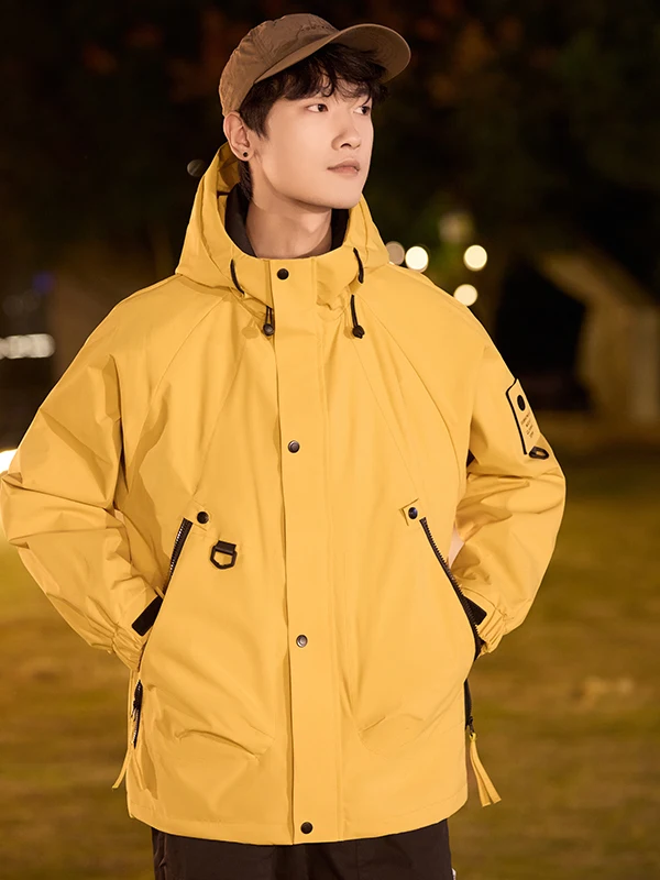 

Couple's Windbreaker Waterproof Outdoor Jaet Casual Sle Polyester Nylon Cosite Fiber Long Sve Autumn Winter Coat