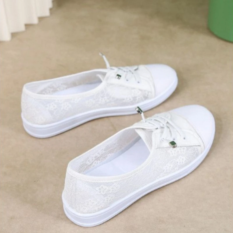 

Women Mesh Athletic Sneakers Breathable Running Shoes 2026 New Spring White Nurse Walking Sport Flat Shoes Ladies Trainer