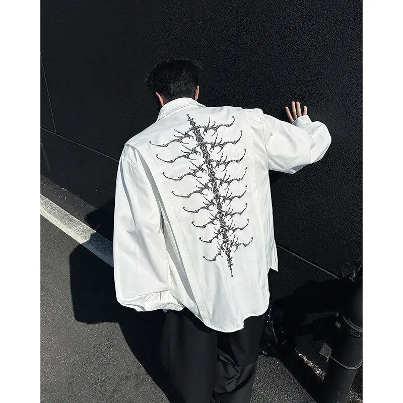 

Весенне-летний кардиган с массивной вышивкой, жемчугом и деконструированными плечевыми накладками, мужской, дизайнерский, стильный, Haome Open Cardig...